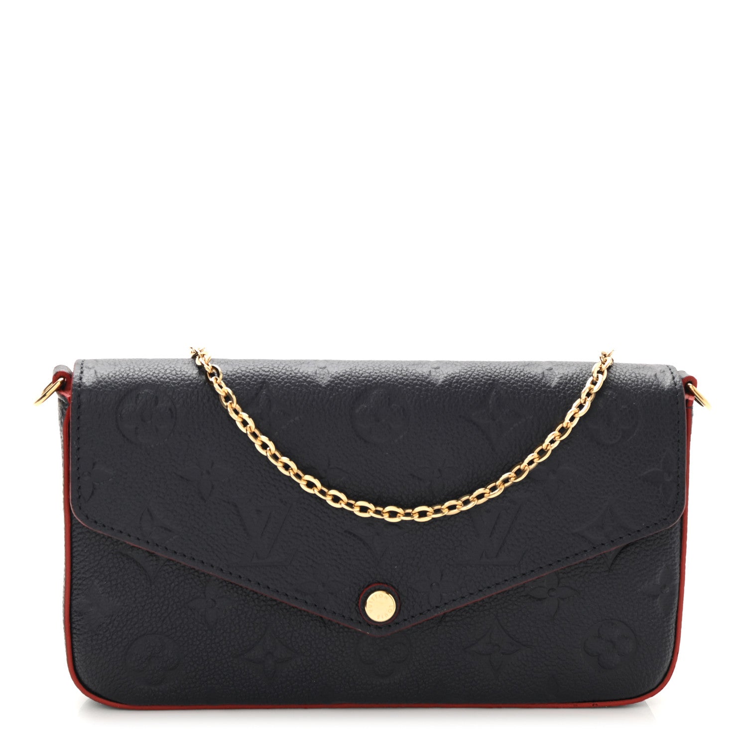 Louis Vuitton Empreinte Pochette Felicie Chain Wallet Marine Rouge 3 of 9