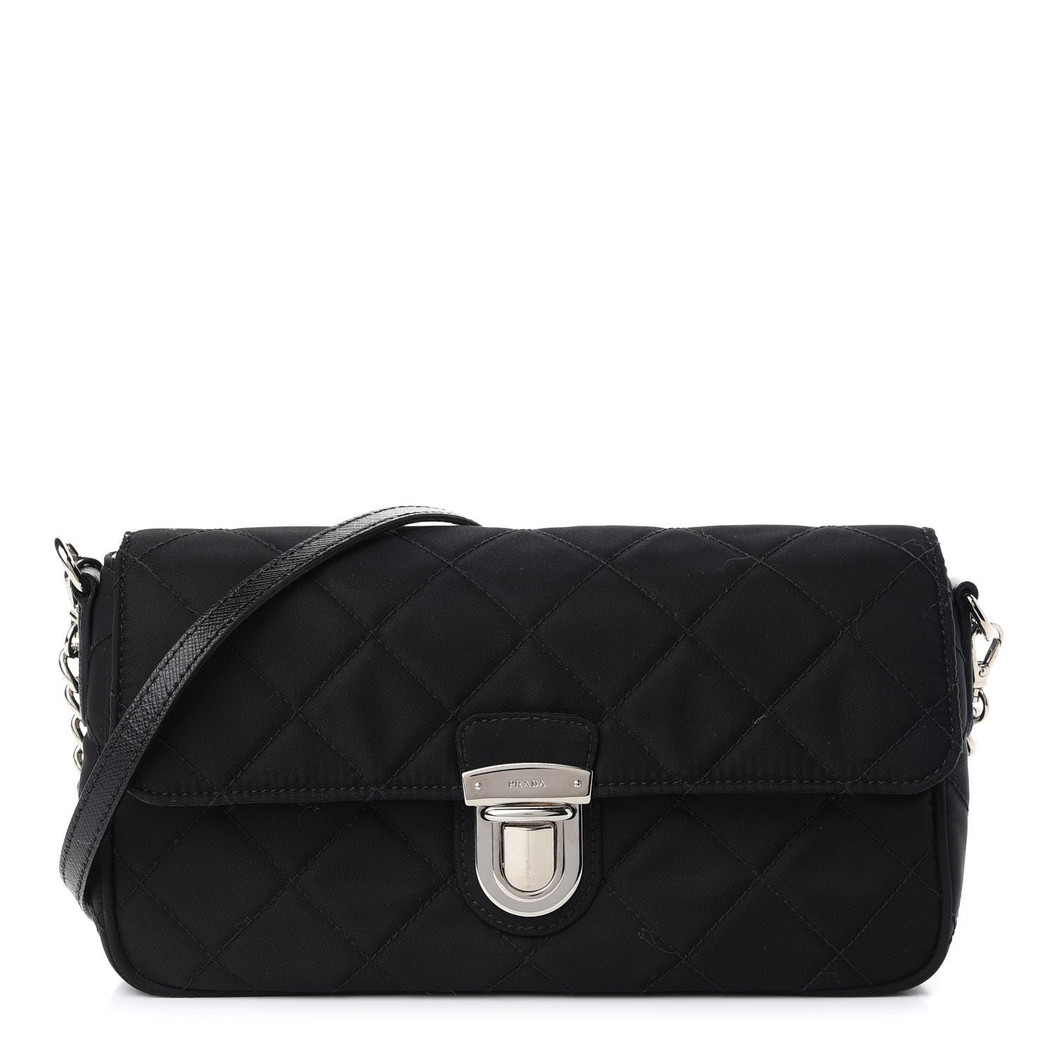 Prada Nylon Tessuto Impuntu Quilted Flap Black 1 of 11
