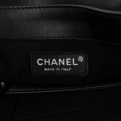 Chanel Calfskin Tweed Enchained XL Boy Flap Black 6 of 10