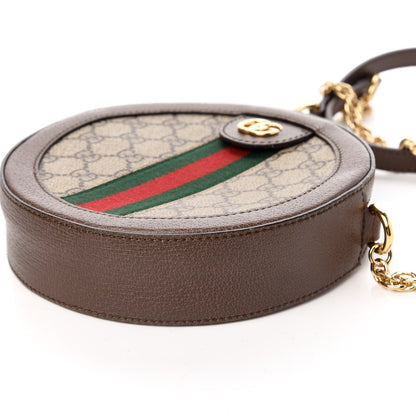 Gucci GG Supreme Monogram Web Mini Ophidia Round Shoulder Bag Brown 9 of 9