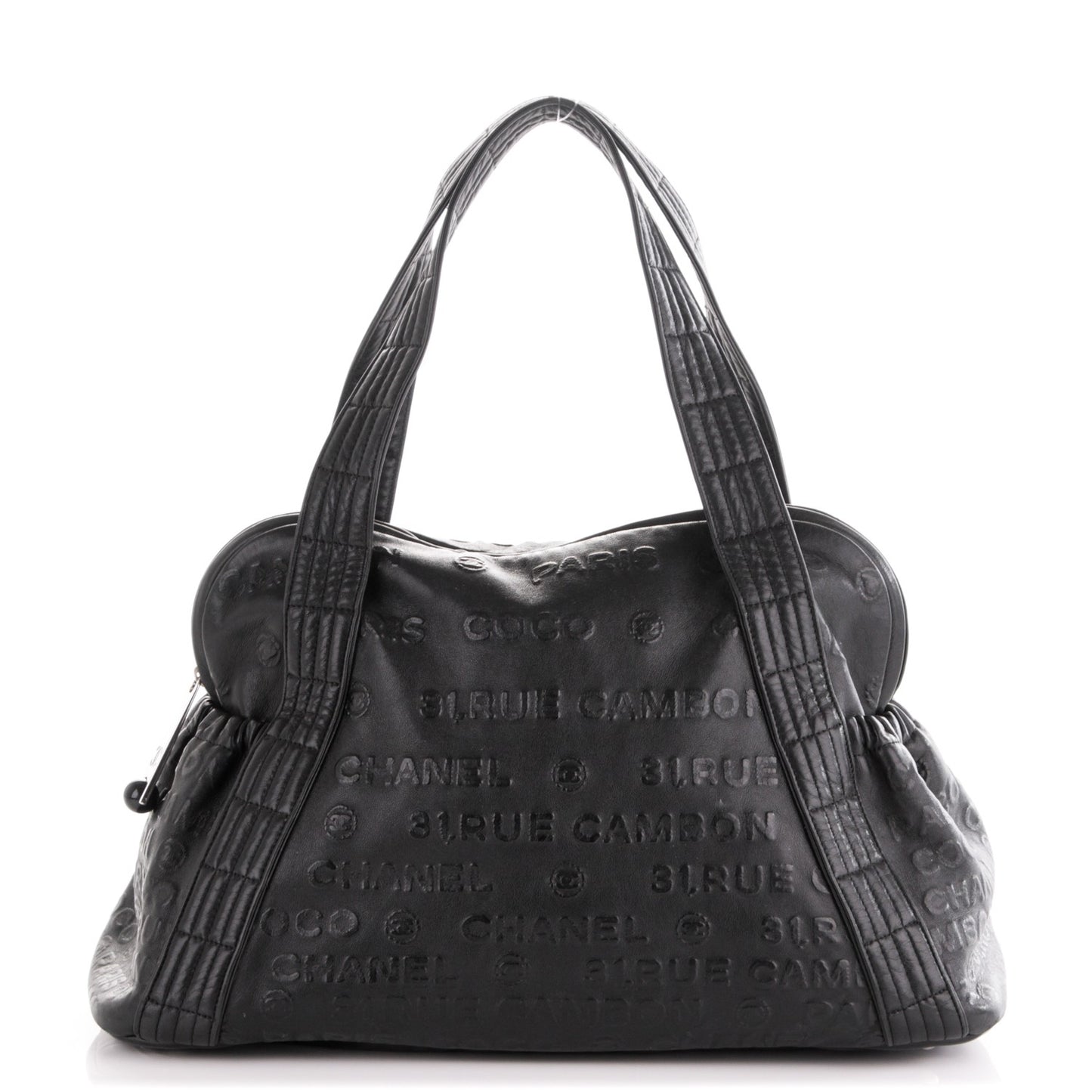 Calfskin Embossed Unlimited Large Tote Black