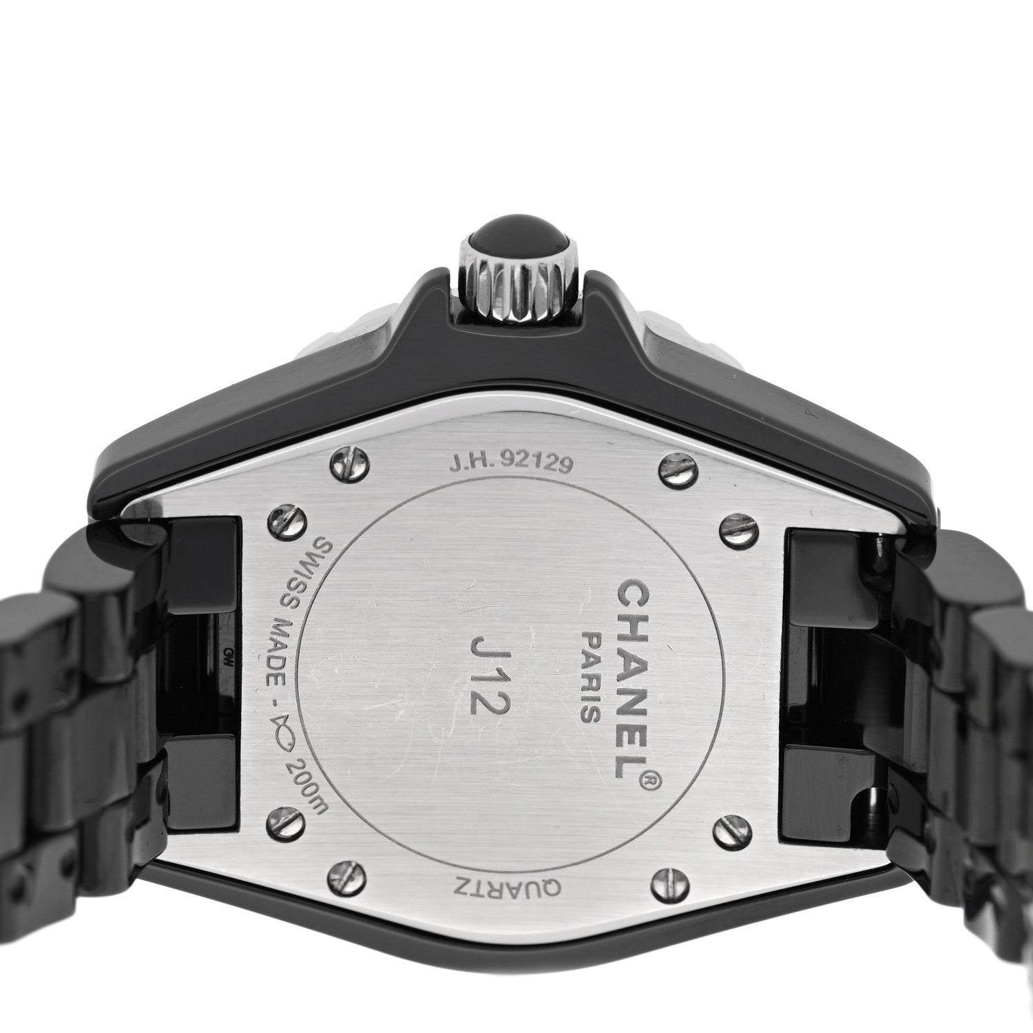 Chanel Stainless Steel Ceramic Diamond Dial 33mm J12 Quartz Watch Black 4 of 4