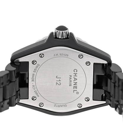 Chanel Stainless Steel Ceramic Diamond Dial 33mm J12 Quartz Watch Black 4 of 4