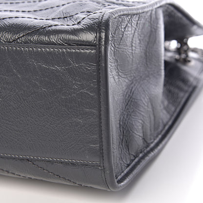 Saint Laurent Crinkled Calfskin Matelasse Monogram Niki Shoulder Bag Storm 10 of 10