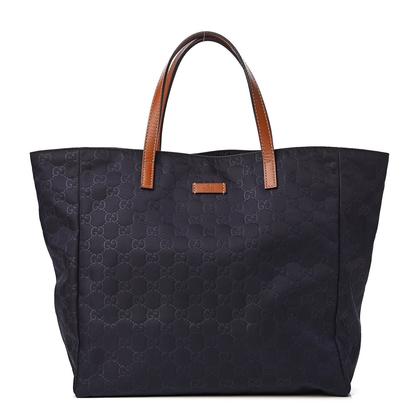 Nylon Monogram Medium Tote Navy