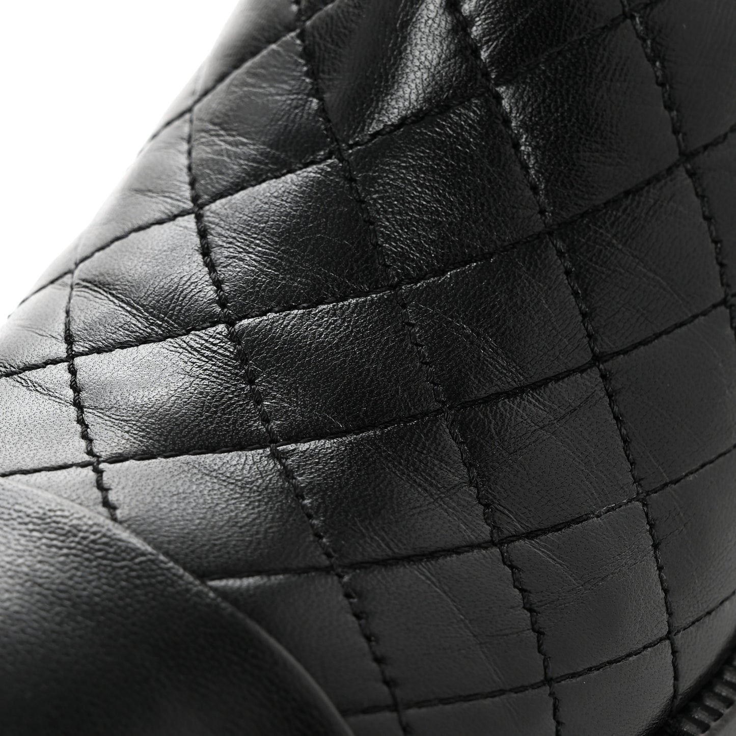 Lambskin Quilted Cap Toe CC Turnlock Booties 40 Black