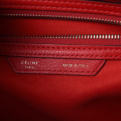 Celine Drummed Calfskin Mini Luggage Coquelicot 7 of 19