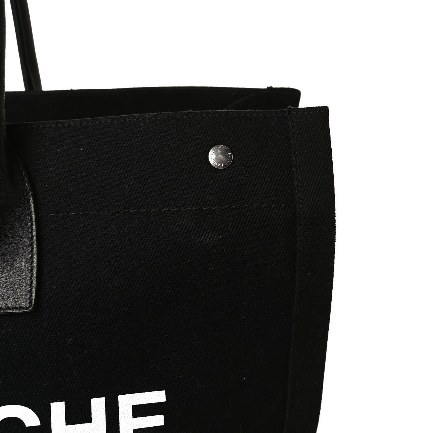 Linen Calfskin Rive Gauche Tote Black