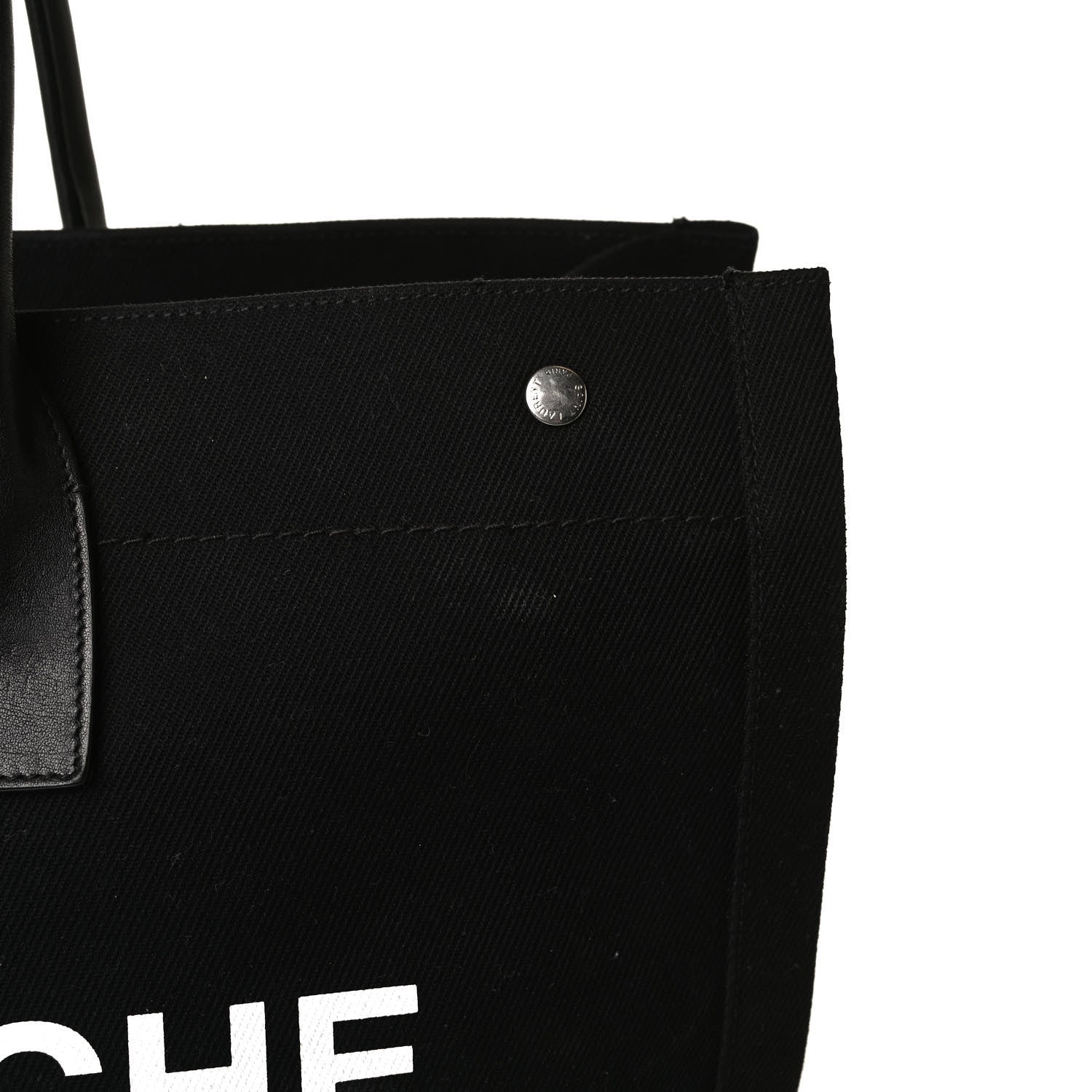 Saint Laurent Linen Calfskin Rive Gauche Tote Black 10 of 18