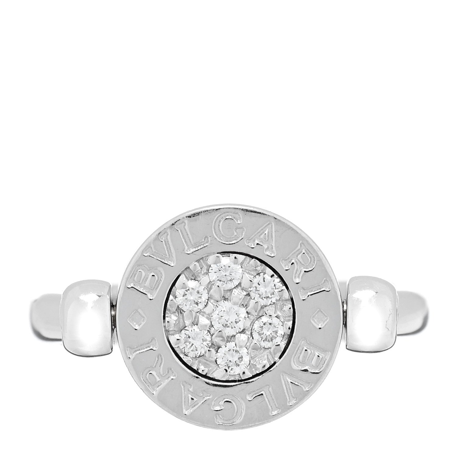 Bulgari 18K White Gold Diamond Black Onyx Bvlgari Bvlgari Flip Ring 47 4 1 of 4