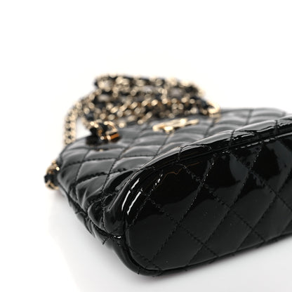Chanel Patent Calfskin Quilted Shiny Coco Clutch With Chain Black 8 of 10