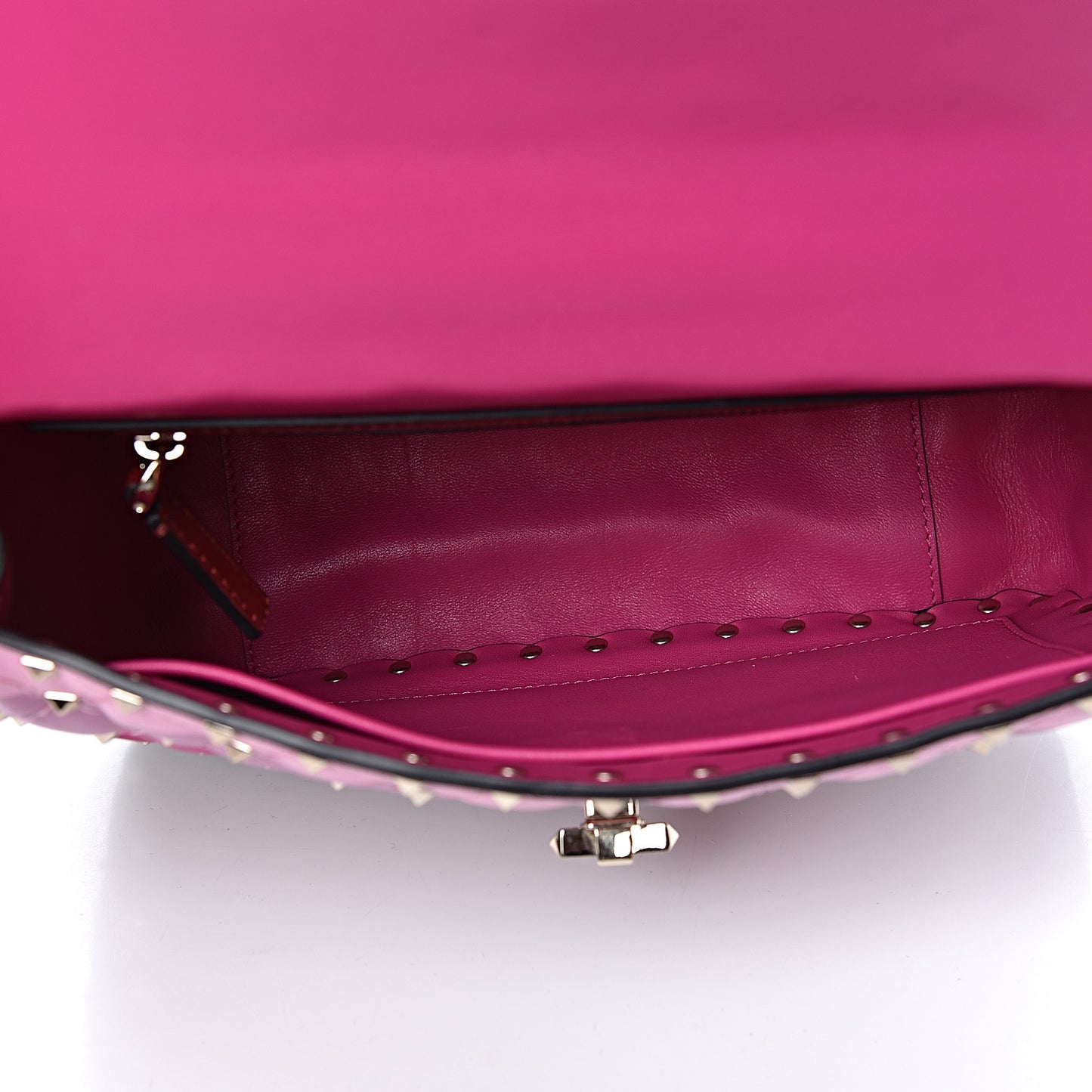 Lambskin Stripe Intarsia Medium Rockstud Spike Shoulder Bag Multicolor