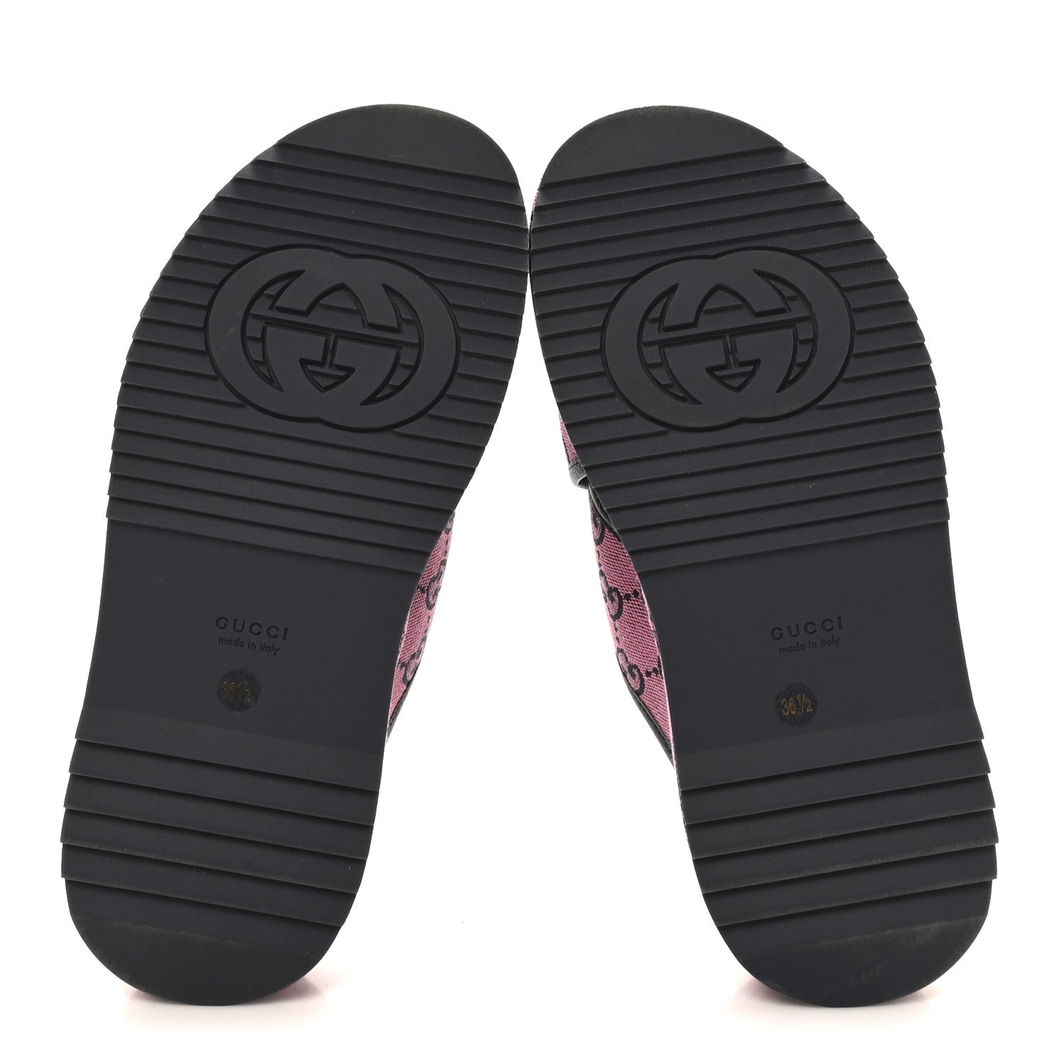 Gucci Monogram Multicolor Criss Cross Platform Slide Sandals 36.5 Pink Blue 6 of 9