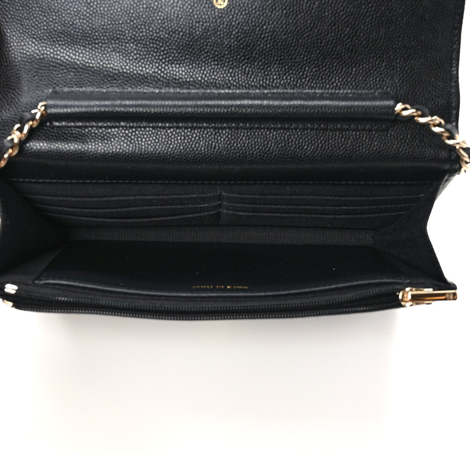 Chanel Shiny Caviar Enamel Quilted CC Wallet On Chain WOC Black 5 of 11