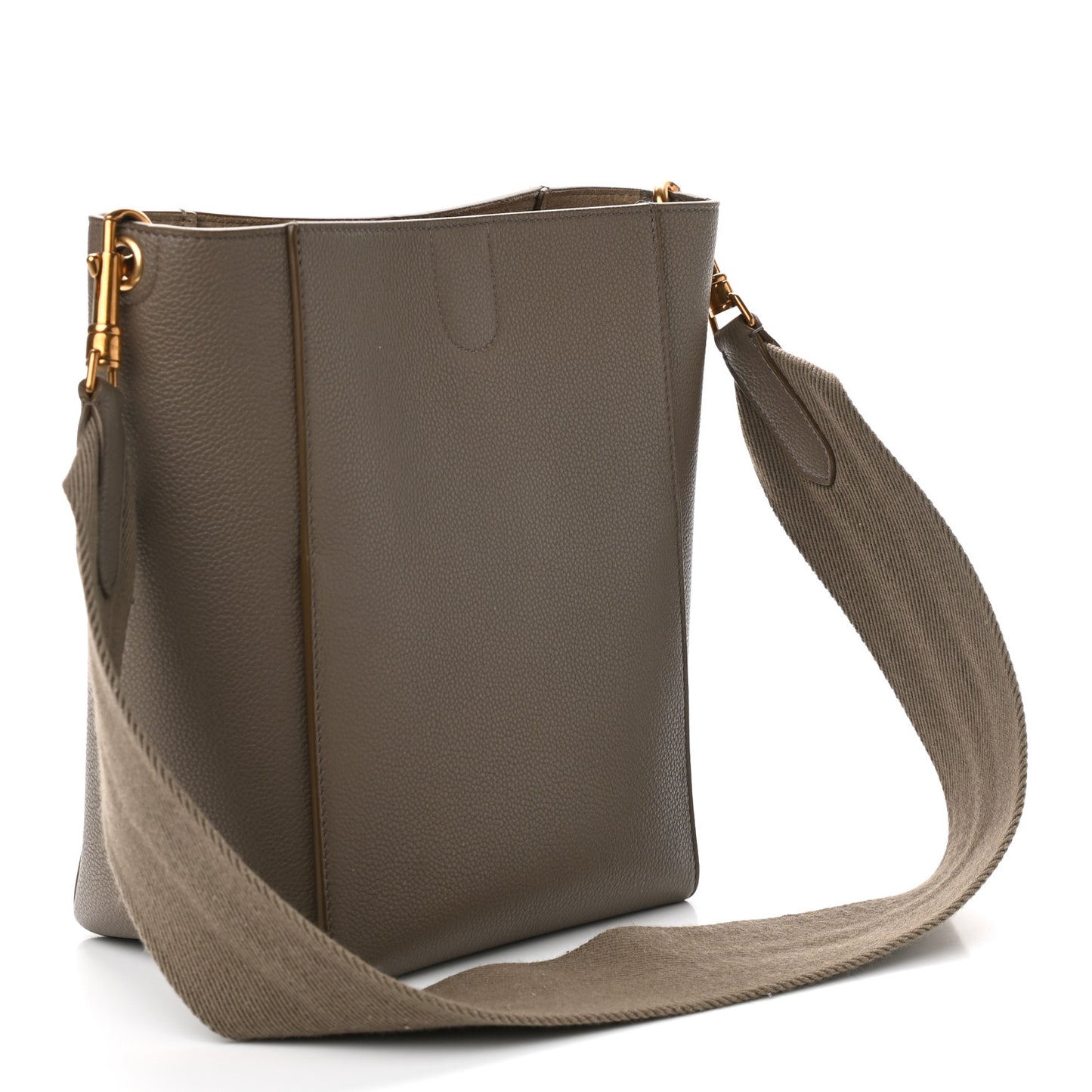 Soft Grained Calfskin Small Sangle Bucket Bag Taupe