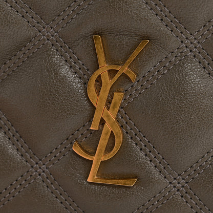Saint Laurent Grained Lambskin Quilted Mini Becky Double Zip Bag Taupe 13 of 13