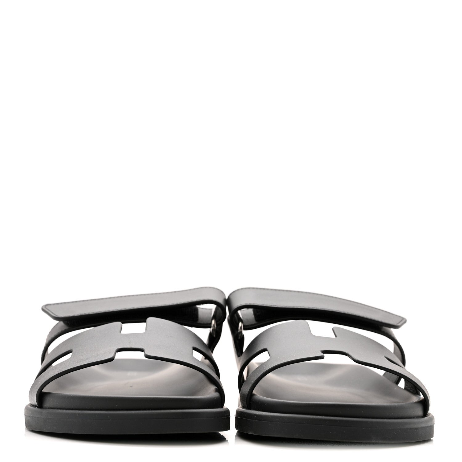 Hermes Calfskin Womens Chypre Sandals 38 Black 3 of 11