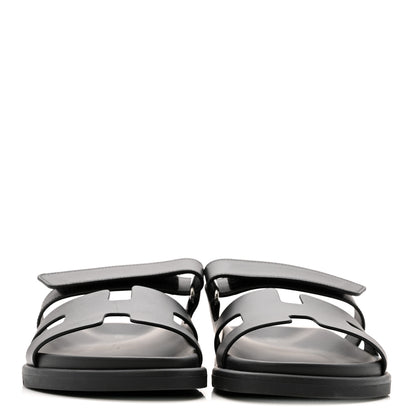Hermes Calfskin Womens Chypre Sandals 38 Black 3 of 11