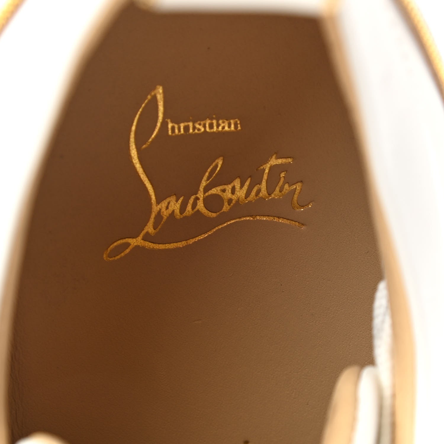 Christian Louboutin Nappa Spikes Womens Vieira Flat Sneakers 39.5 White Gold 6 of 7