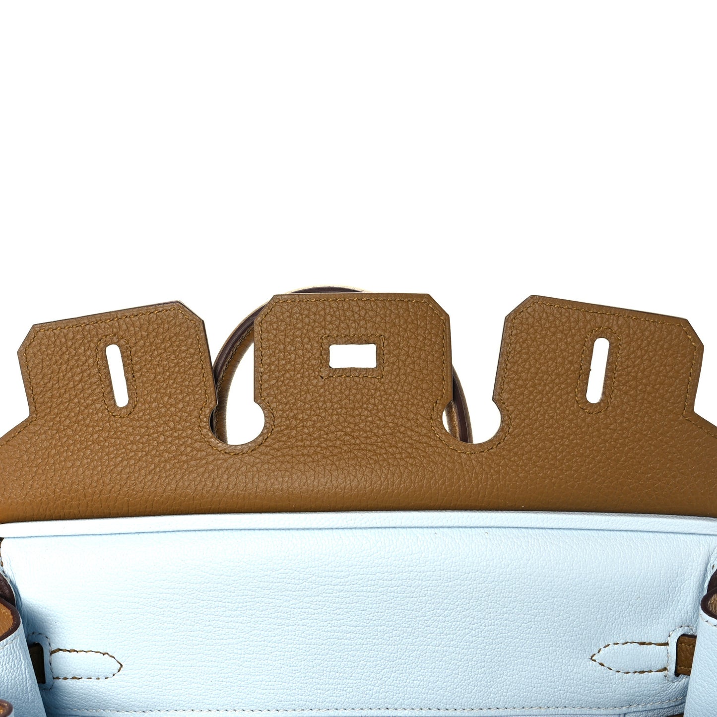 Togo Verso Birkin 25 Bronze Dore Bleu Brume