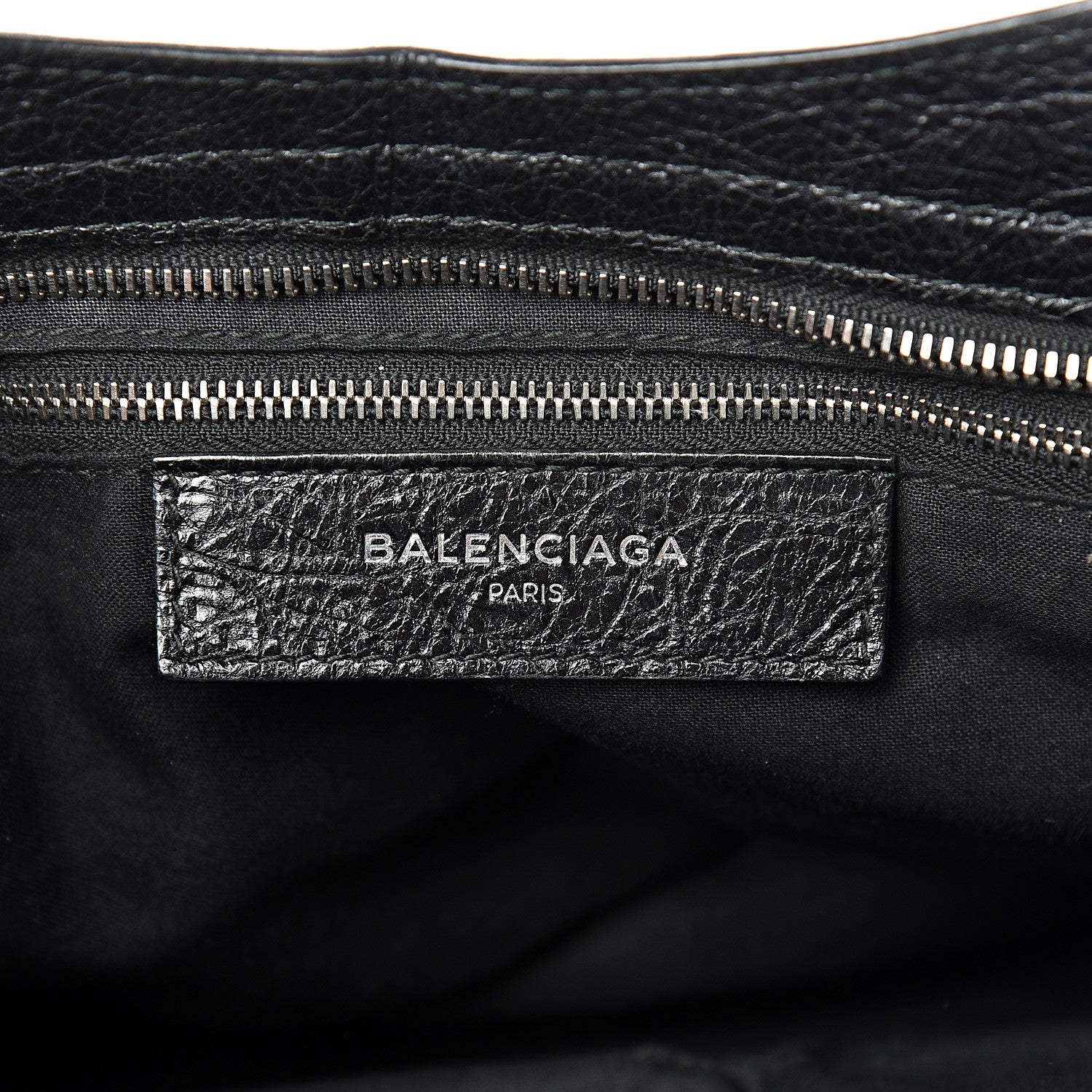 Balenciaga Agneau Classic Silver Hardware City Logo Strap Black White 5 of 12