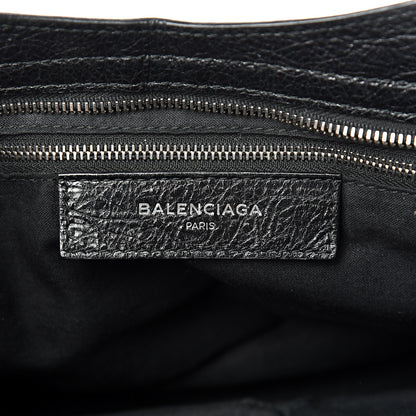 Balenciaga Agneau Classic Silver Hardware City Logo Strap Black White 5 of 12