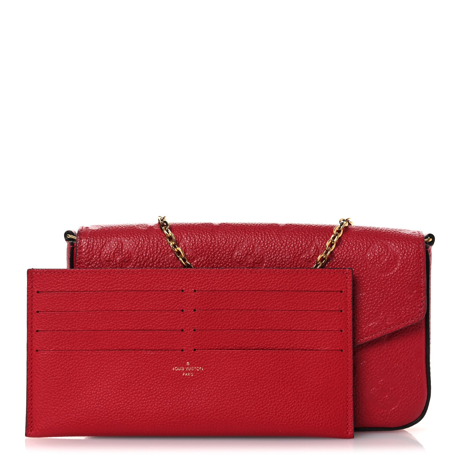 Pochette Louis Vuitton Red Leather Bag Louis Vuitton Felicie