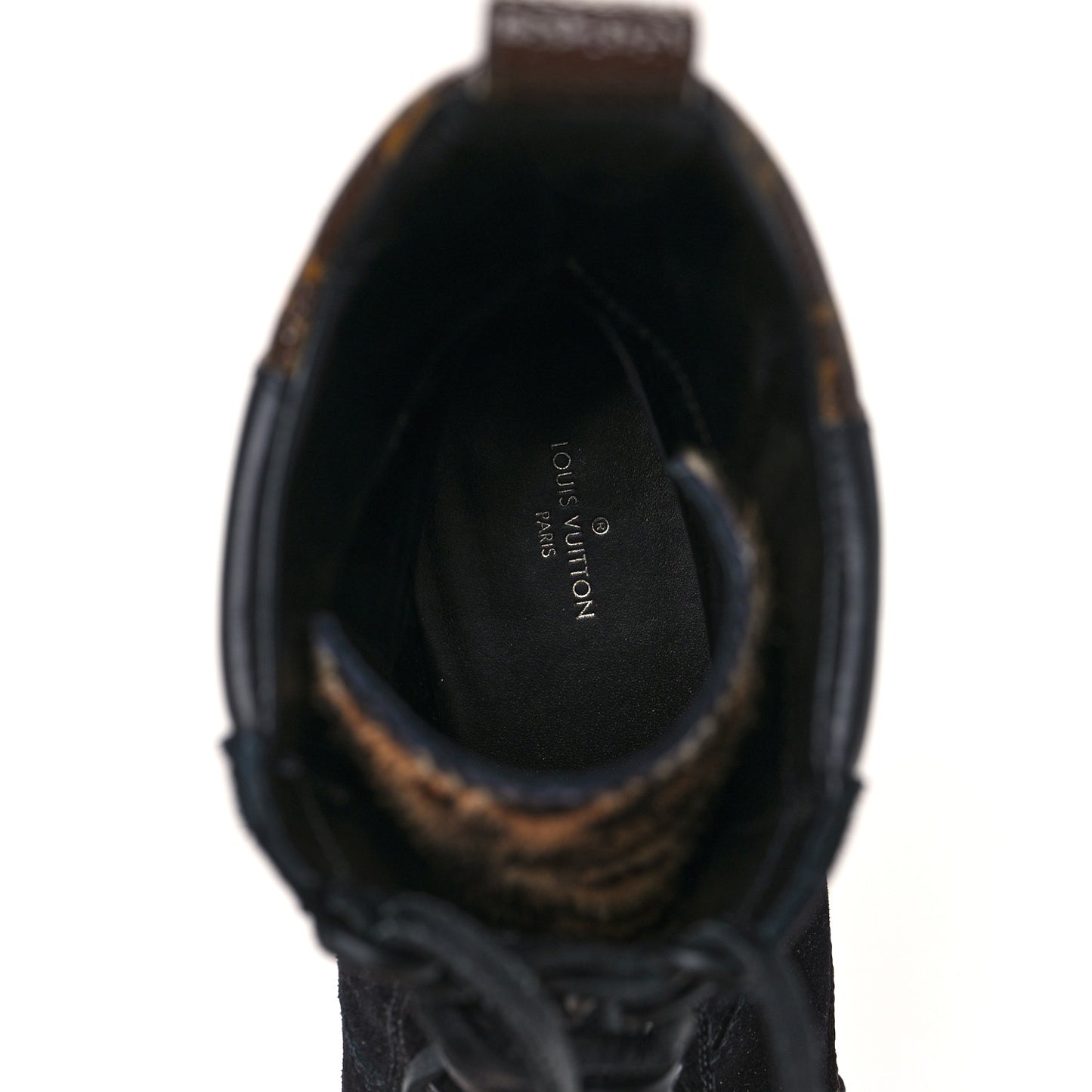 Suede Calfskin Monogram Laureate Platform Desert Boots 40 Black