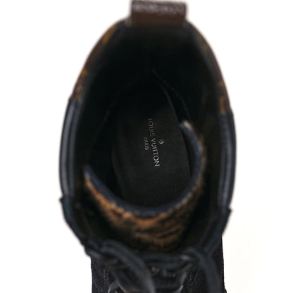 Louis Vuitton Suede Calfskin Monogram Laureate Platform Desert Boots 40 Black 7 of 9