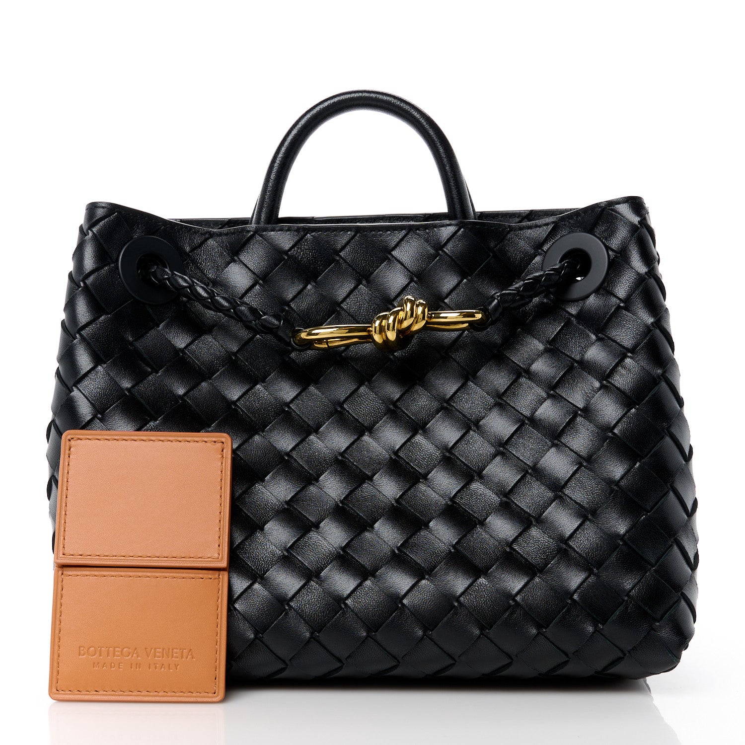 Bottega Veneta Nappa Intrecciato Small Andiamo Shoulder Bag Black 3 of 14