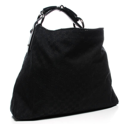 Gucci Monogram Large Horsebit Chain Hobo Black 3 of 9