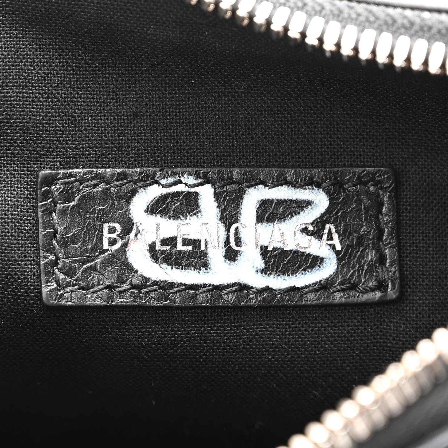 Balenciaga Agneau Arena Graffiti Le Cagole Shoulder Bag XS Black White 6 of 10