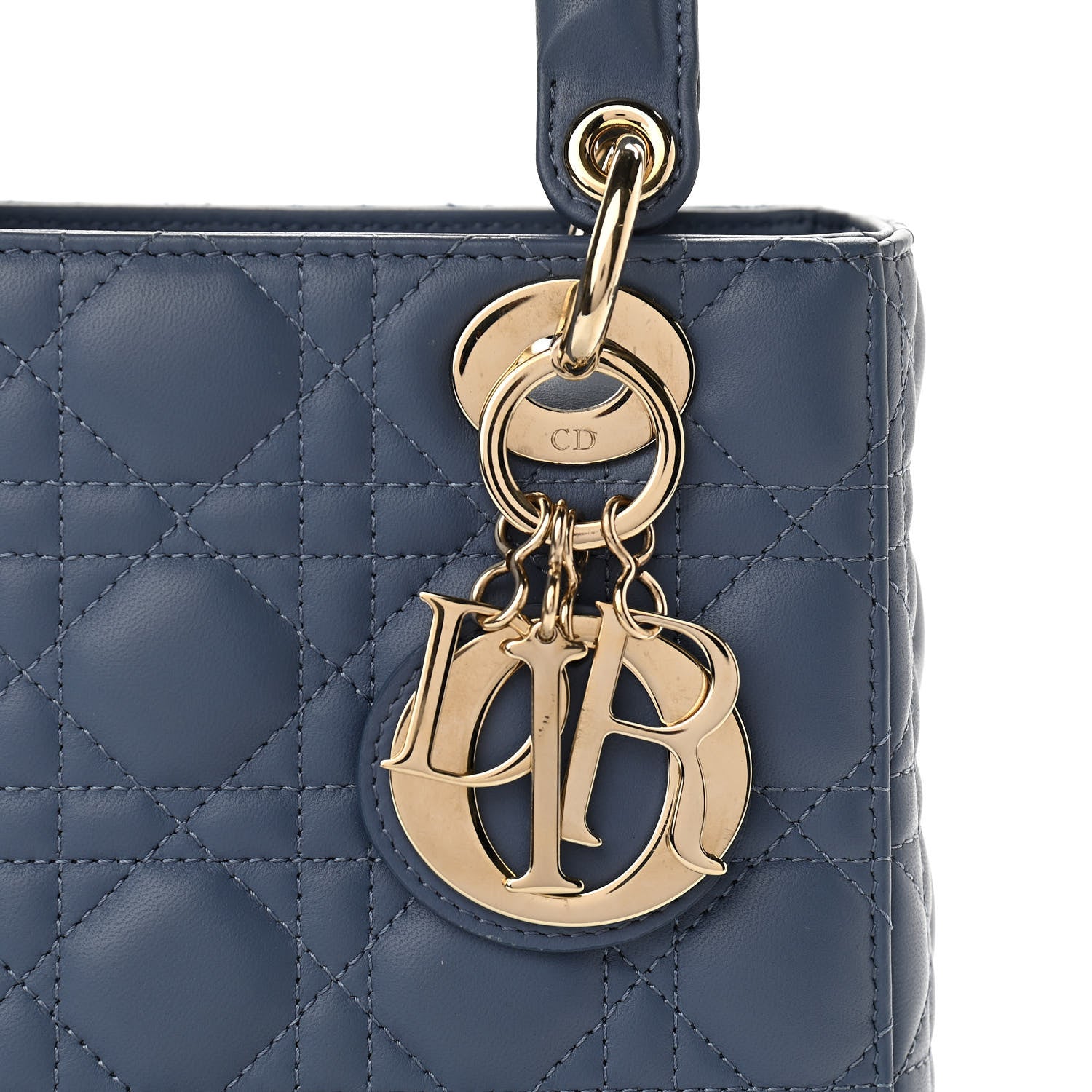 Christian Dior Lambskin Cannage Small My Lady Dior Blue Grey 7 of 10