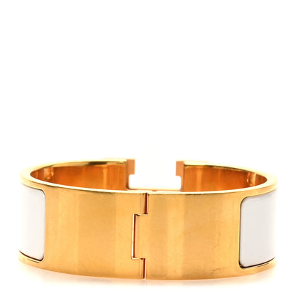 Hermes Enamel Wide Clic Clac H Bracelet PM White 3 of 6
