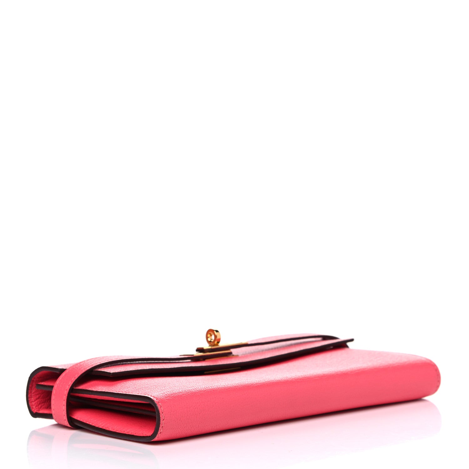 Hermes Chevre Mysore Kelly Longue Wallet Rose Lipstick 4 of 11
