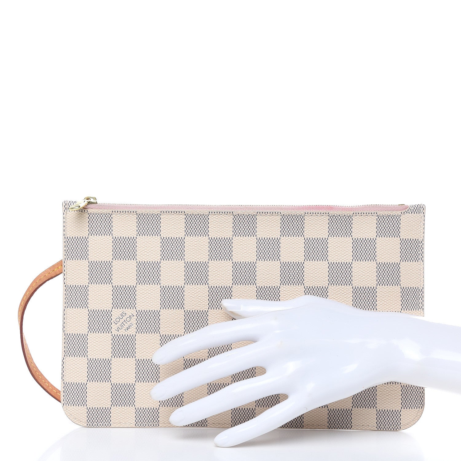 Louis Vuitton Damier Azur Neverfull MM GM Pochette Rose Ballerine 2 of 14