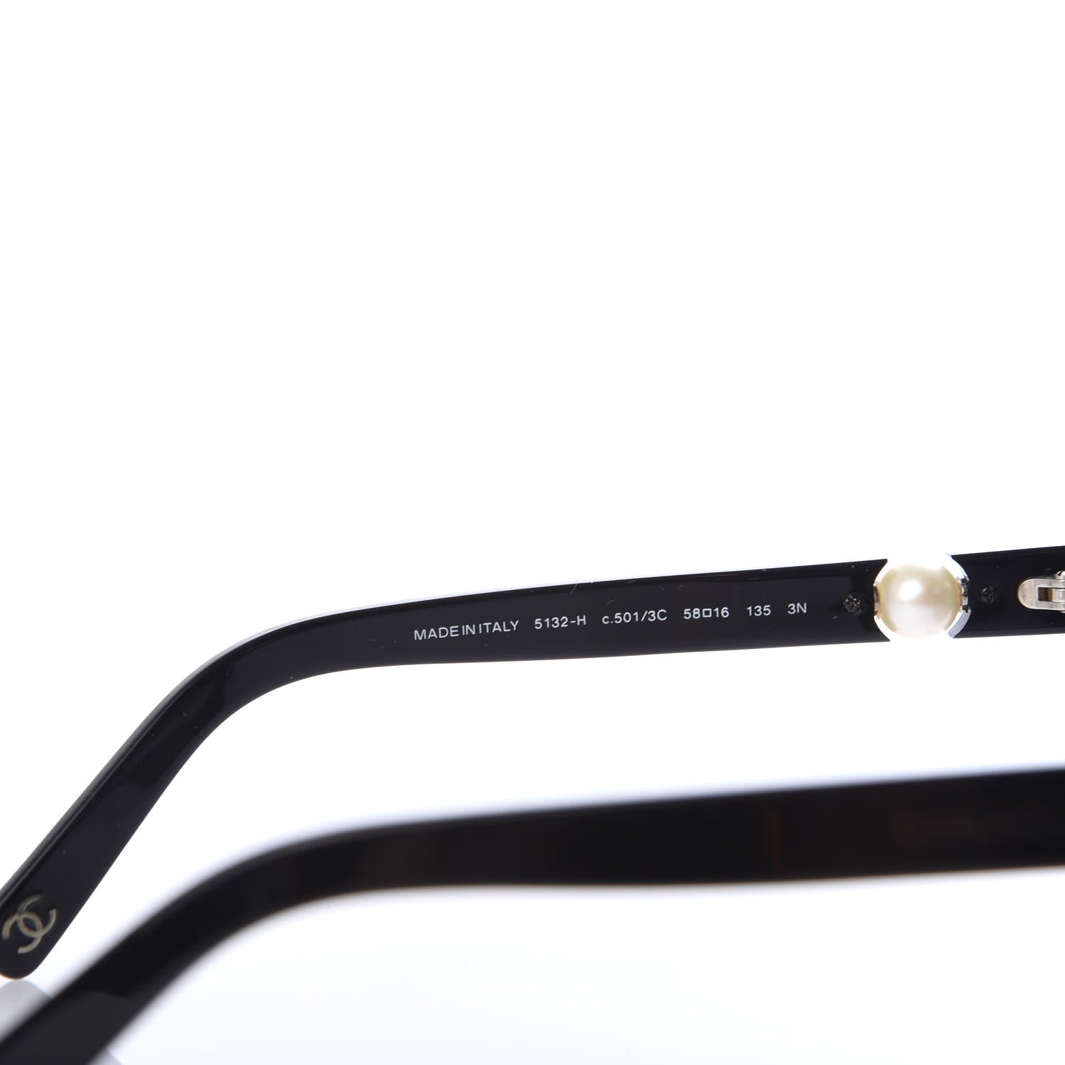 Chanel Acetate CC Pearl Sunglasses 5132-H Black 6 of 7