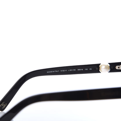 Chanel Acetate CC Pearl Sunglasses 5132-H Black 6 of 7