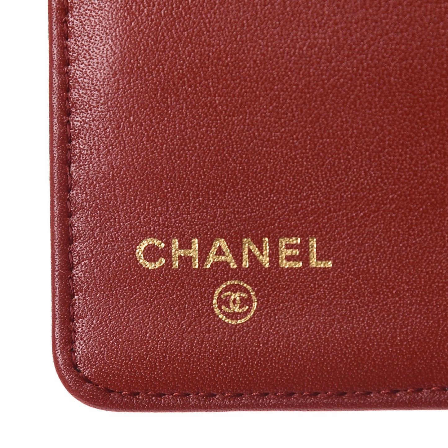 Aged Calfskin Quilted Reissue Yen Wallet Red