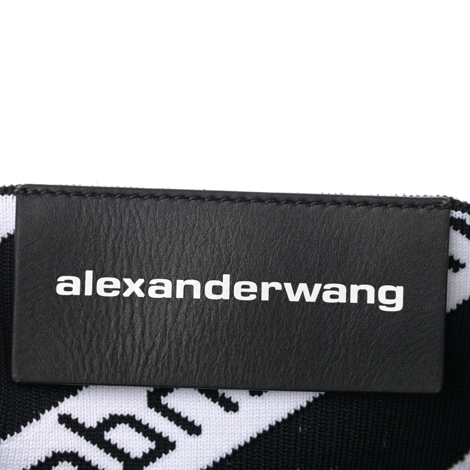 Alexander Wang Knit Jacquard Diagonal Logo Shopper Tote Black White 6 of 11