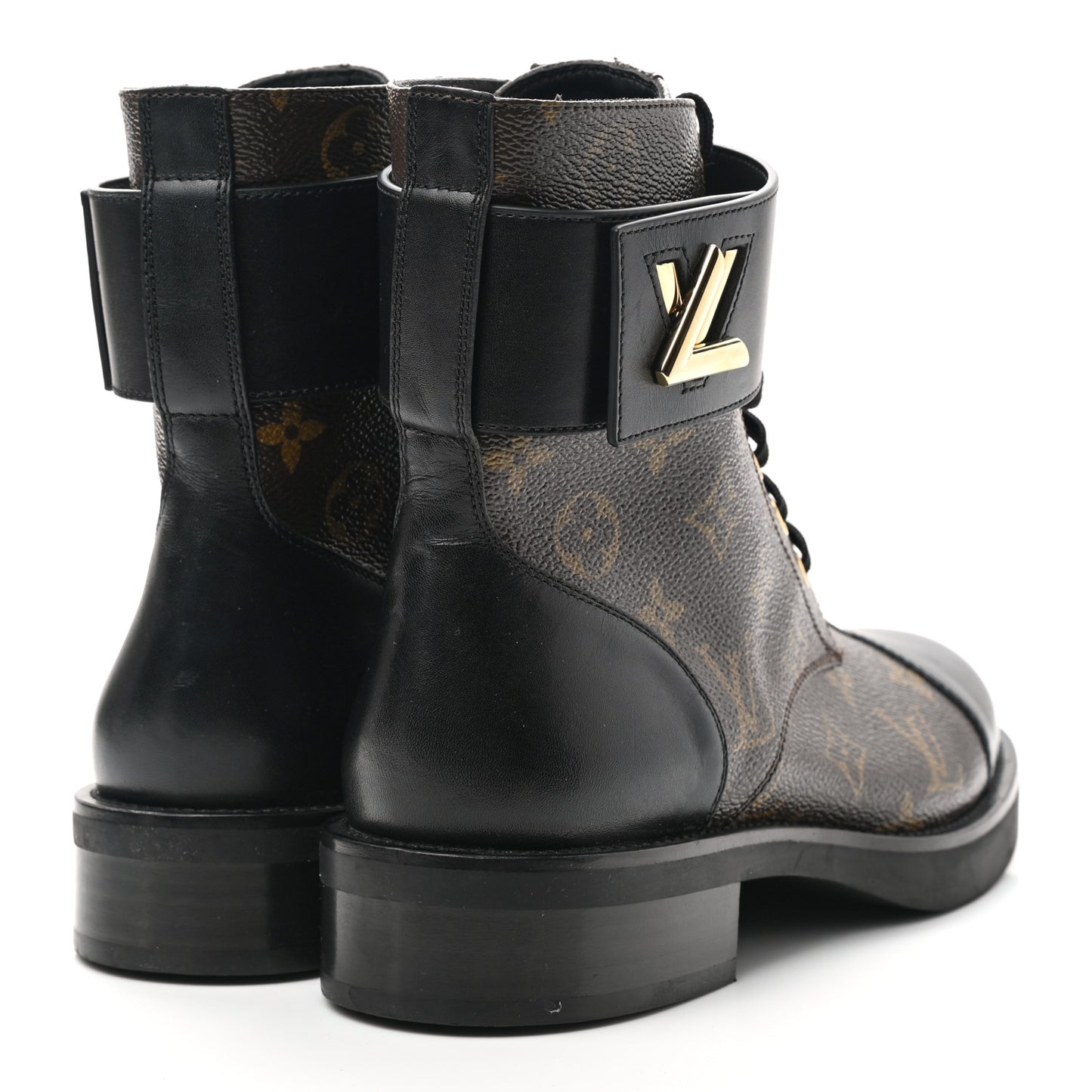 Calfskin Monogram Wonderland Flat Ranger Boots 39 Black