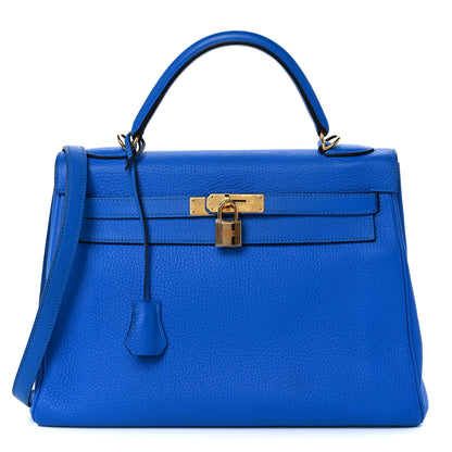 Hermes Togo Kelly Retourne 32 Bleu Hydra 1 of 9