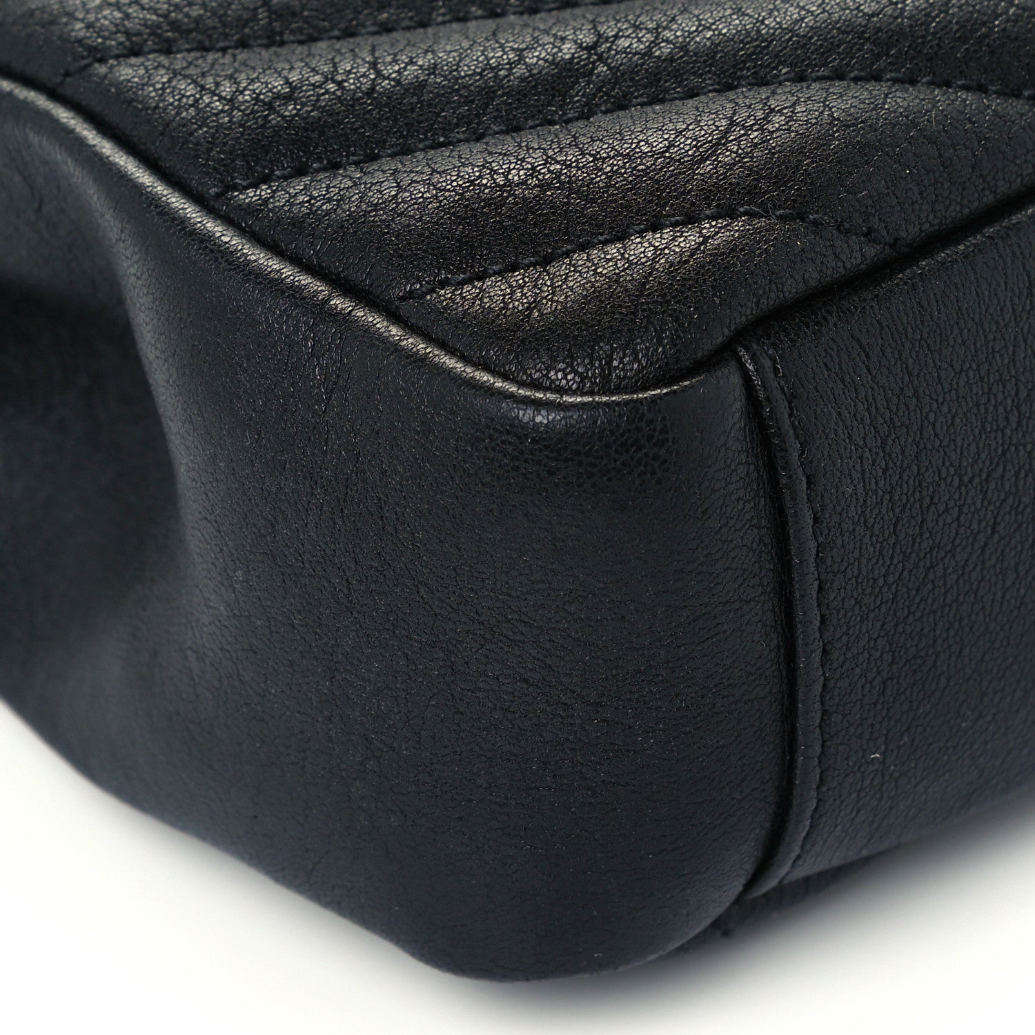Saint Laurent Sheepskin Matelasse Chevron Monogram Medium College Bag Black 10 of 11