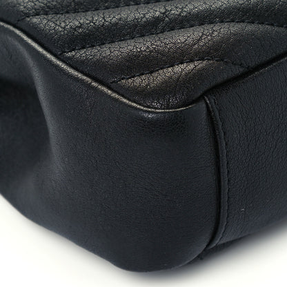 Saint Laurent Sheepskin Matelasse Chevron Monogram Medium College Bag Black 10 of 11
