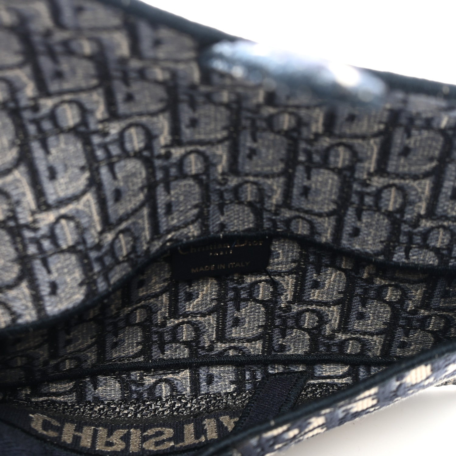 Christian Dior Oblique Slim Saddle Pouch Blue 5 of 11