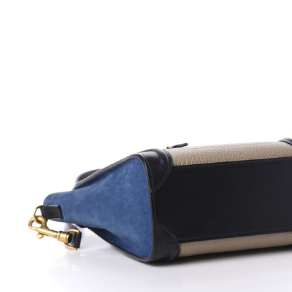 Celine Elephant Calfskin Suede Tri-color Nano Luggage Sand 6 of 11