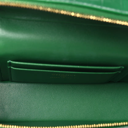 Chanel Calfskin Crocodile Embossed Crococo Top Handle Slim Vanity Case With Chain Emerald 5 of 11