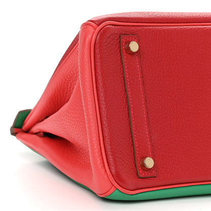 Hermes Togo Horseshoe Birkin 30 Rouge Casaque Rose Jaipur Menthe 9 of 10