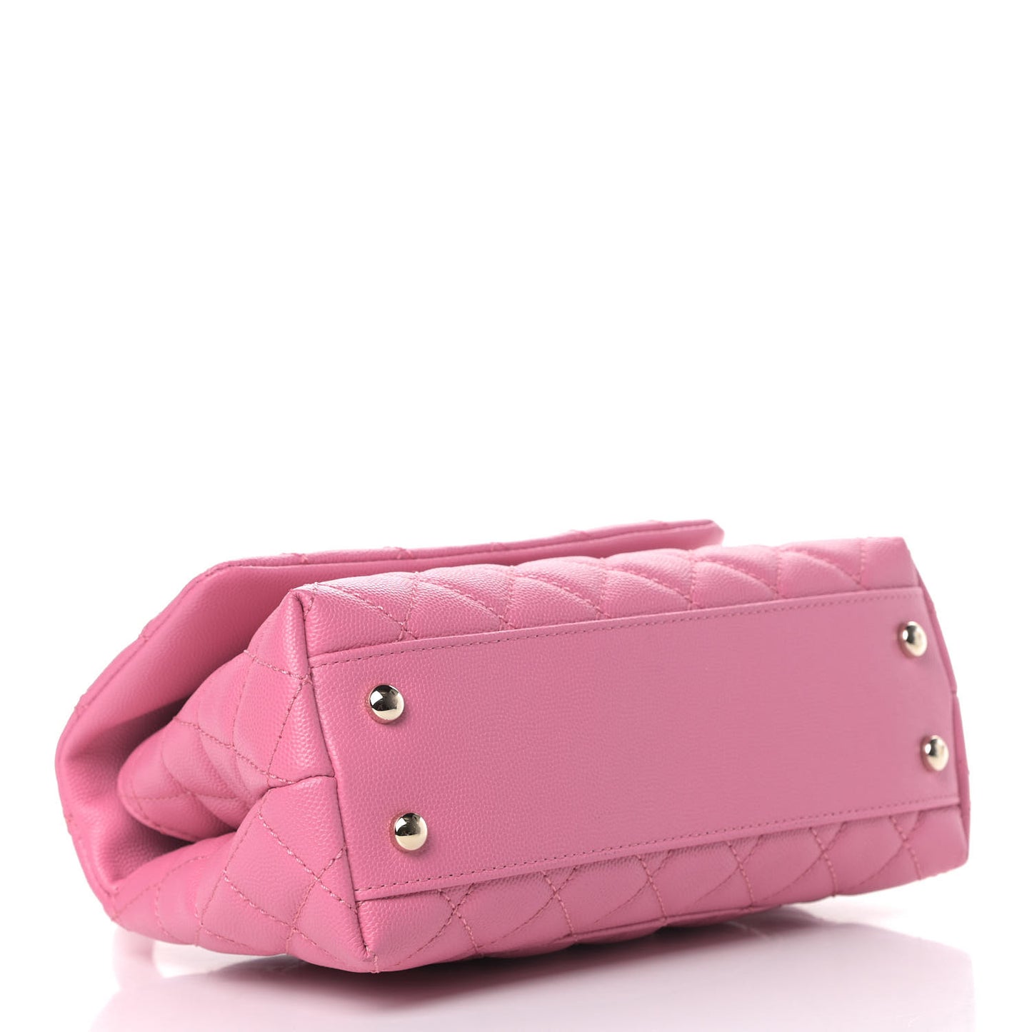 Caviar Lizard Embossed Quilted Mini Coco Handle Flap Pink