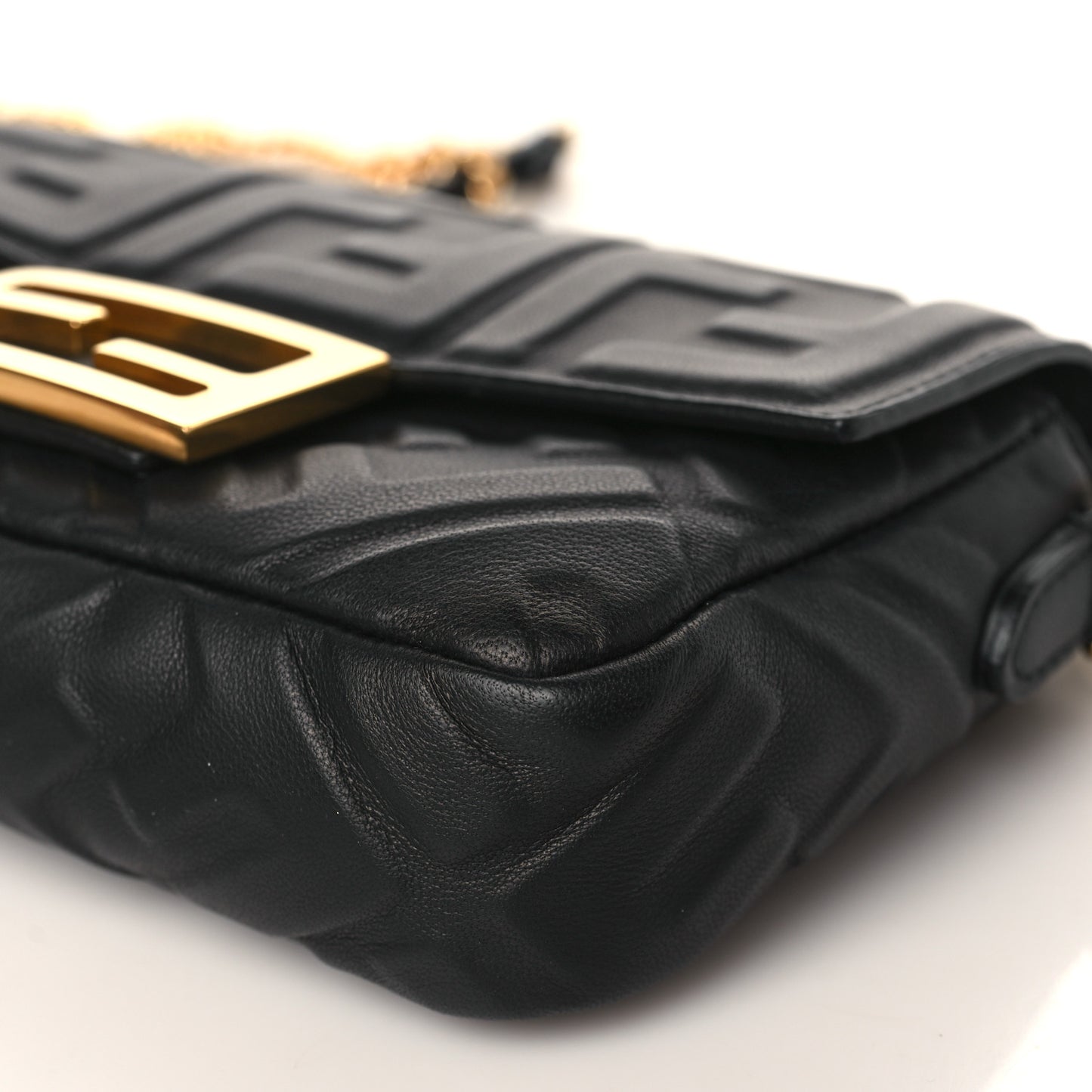 Nappa FF 1974 Embossed Mini Baguette Black